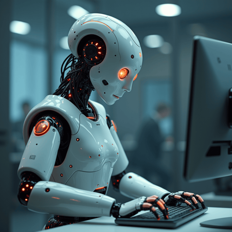 Ai Robot Taking A Humans Job
