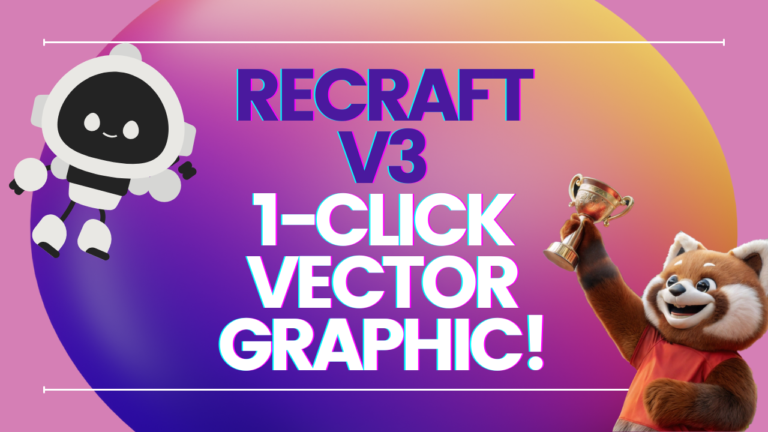 RECRAFT v3 1 click vector graphic! editorial image