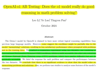 OpenAI-o1 AB Testing: Does the o1 model really do good reasoning in math problem solving?  Summary