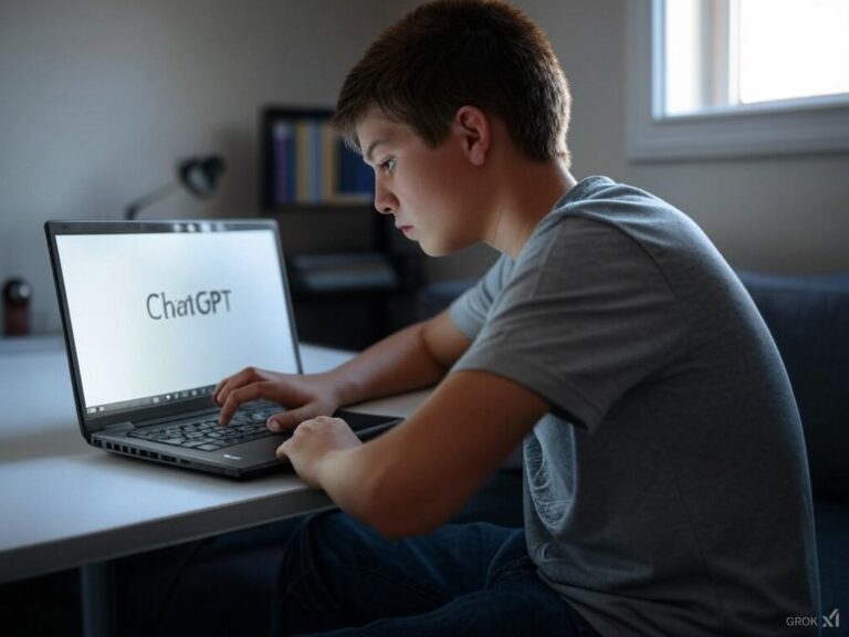 Teen using ChatGPT