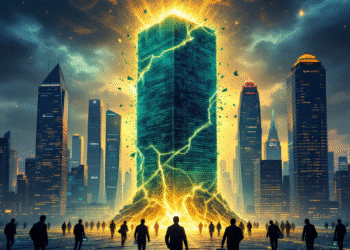 Meta LLAMA team exodus. A dramatic digital collage illustrating the exodus from Meta’s AI division. In the center, a towering Meta logo made of shimmering data code begins to crack and crumble, symbolizing internal collapse. Silhouettes of engineers and researchers walk away from the structure in different directions, some carrying laptops or blueprints labeled "LLAMA." In the background, rising skyscrapers bear logos of rival companies like Mistral AI, Google DeepMind, Anthropic, and OpenAI—shining with promise and innovation. Above, stormy clouds part to reveal rays of light over startups, signifying a shift in AI power. The overall tone is both tense and transformative, capturing the dramatic talent migration reshaping the industry.