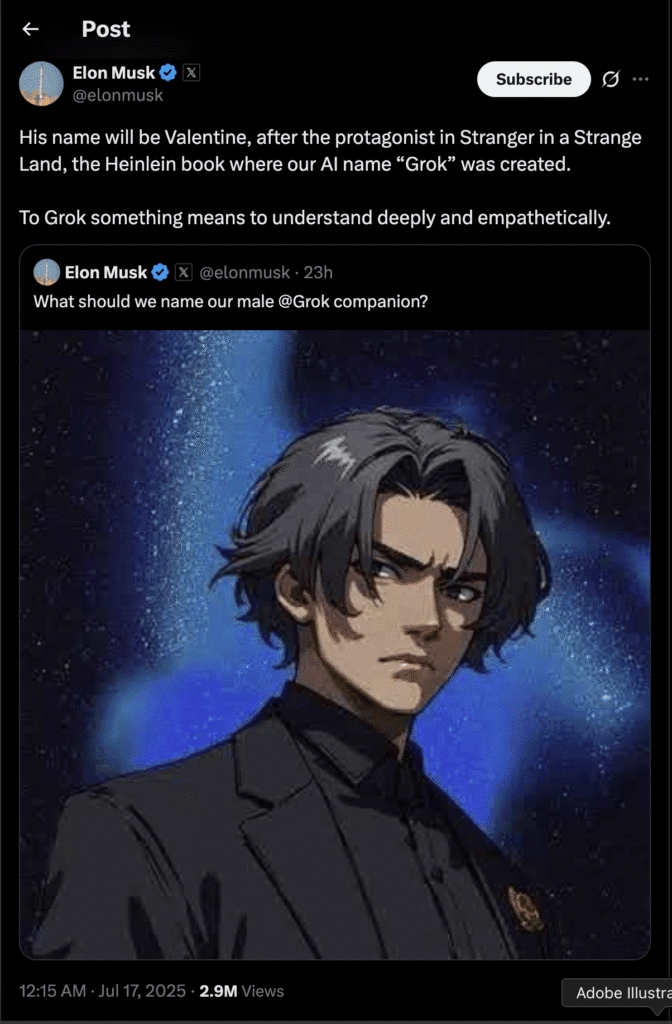 Grok 4 Valentine Companion