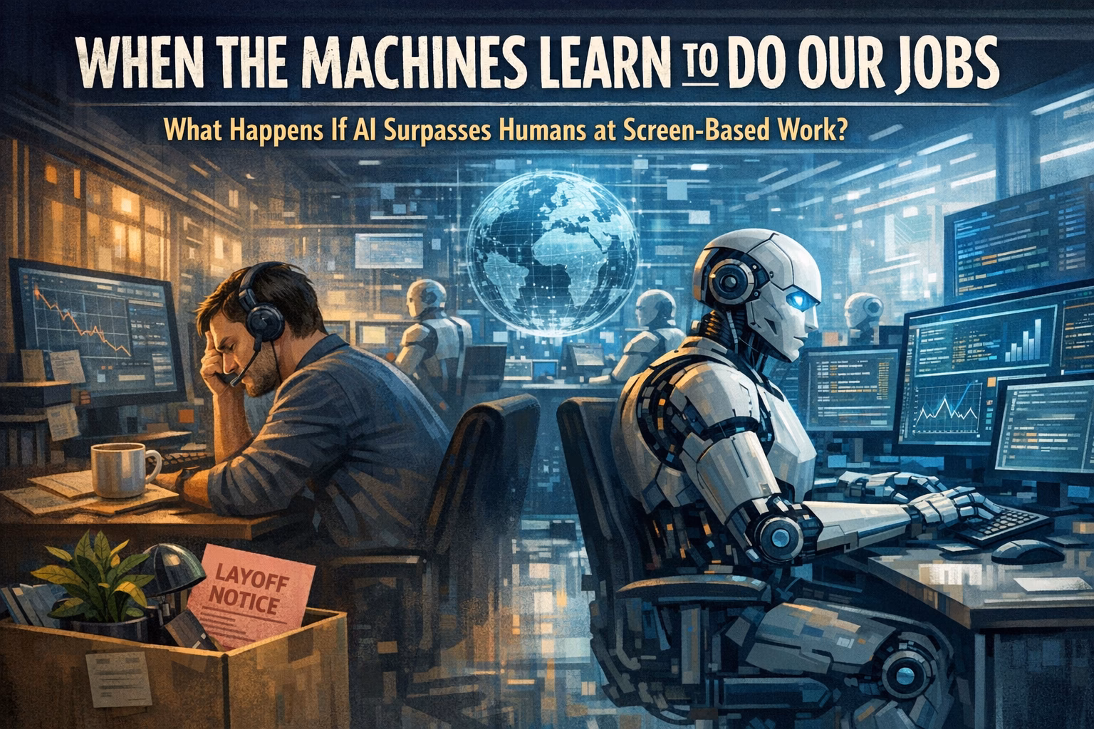 When the Machines Learn to Do Our Jobs: What Happens If AI Surpasses Humans at Screen-Based Work?