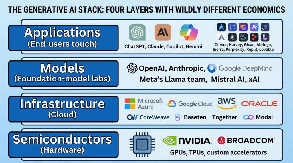 Generative AI Stack - Four Layers