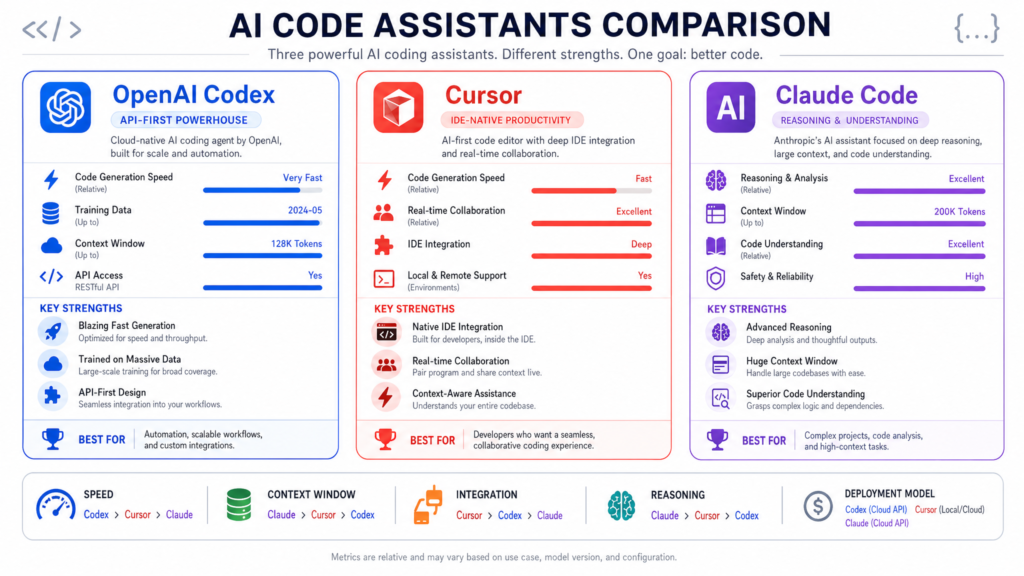 Codex vs. Cursor vs. Claude Code