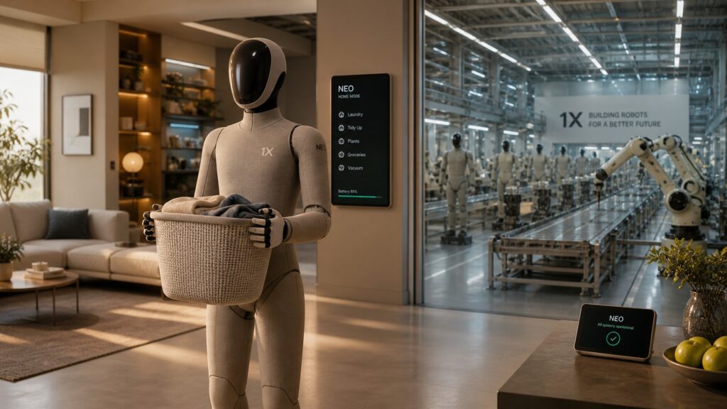 1x NEO humanoid robot