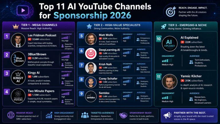 Best AI YouTube Channels for AI Companies to Sponsor in 2026 screenshot