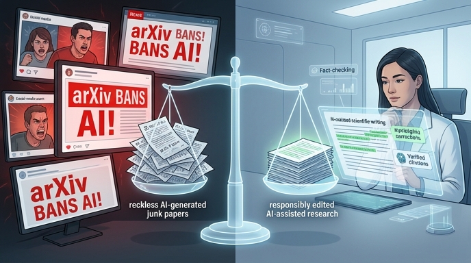 arXiv AI-generated ban