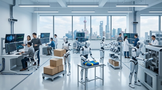 China humanoid robot training