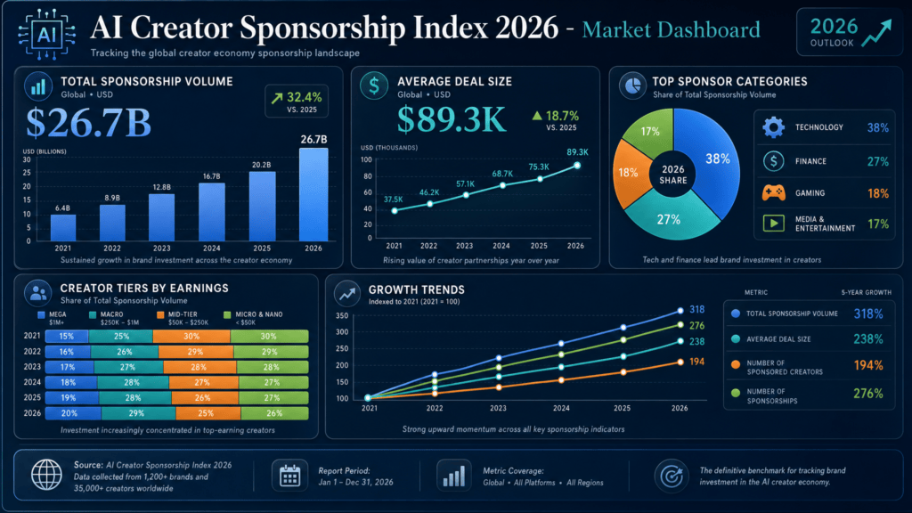 The AI Creator Sponsorship Index 2026 screenshot