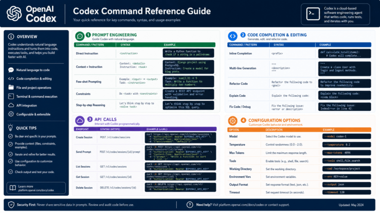 OpenAI Codex Command Guide screenshot