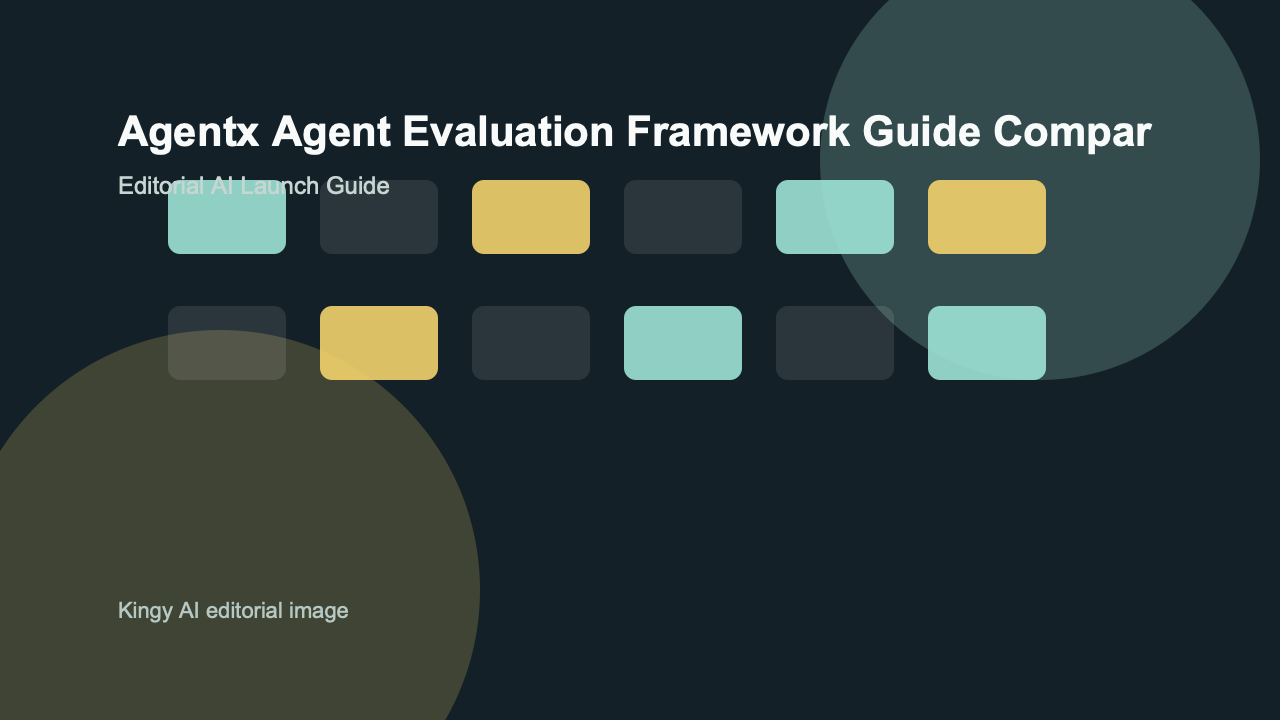 AI-generated editorial comparison image for AgentX Agent Evaluation Framework showing use cases, pricing, alternatives, and risks