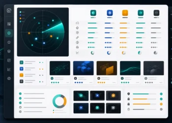 AI-generated editorial image of an AI launch radar dashboard with scorecard panels and evidence tiles