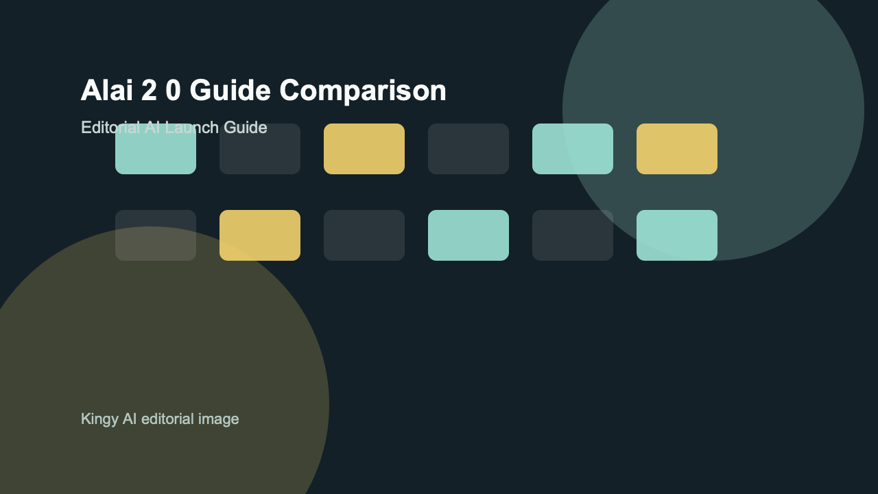 AI-generated editorial comparison image for Alai 2.0 showing use cases, pricing, alternatives, and risks