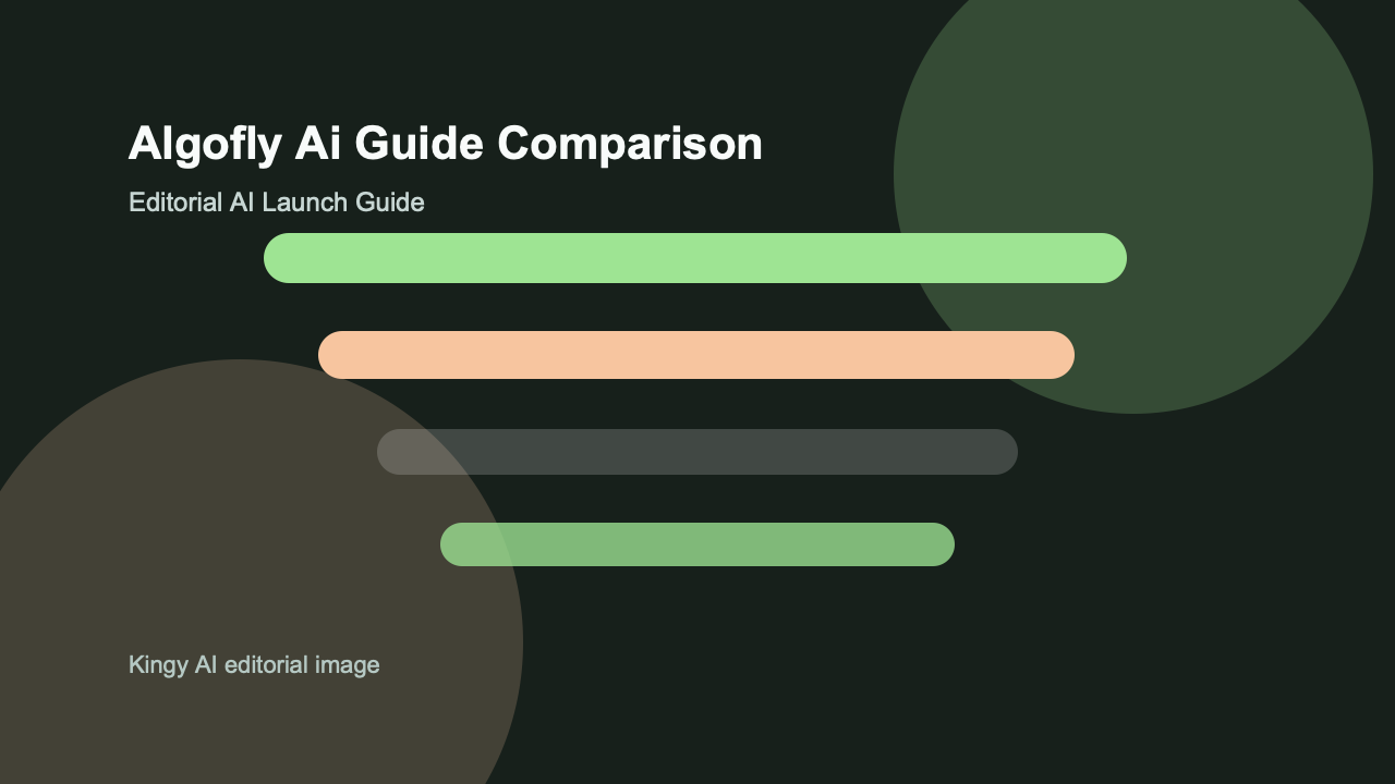 AI-generated editorial comparison image for AlgoFly AI showing use cases, pricing, alternatives, and risks