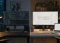 Two professional AI coding workstations showing terminal and cloud agent workflows side by side