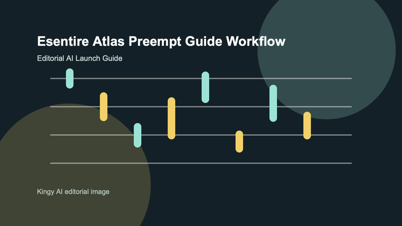 AI-generated editorial workflow image for eSentire Atlas Preempt in the AI agents category