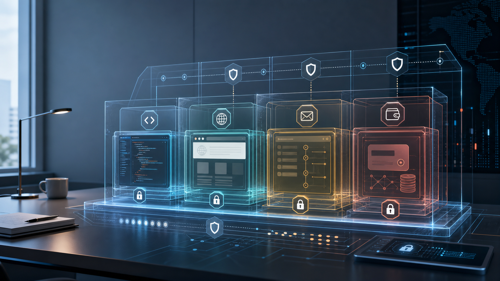 Layered security boundaries around AI agent work zones for code, browser, email, and payments.