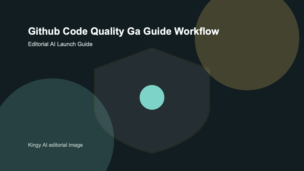AI-generated editorial workflow image for GitHub Code Quality GA in the AI coding tools category
