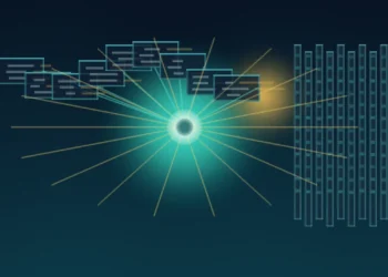 Abstract editorial illustration of GLM-5.2 as an open-weight 1M-context coding model processing code, docs, and agent workflows.