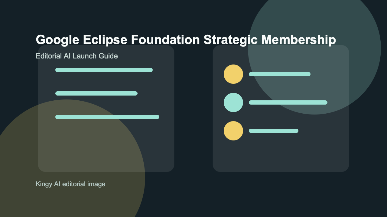 AI-generated editorial workflow image for Google Eclipse Foundation Strategic Membership in the AI coding tools category