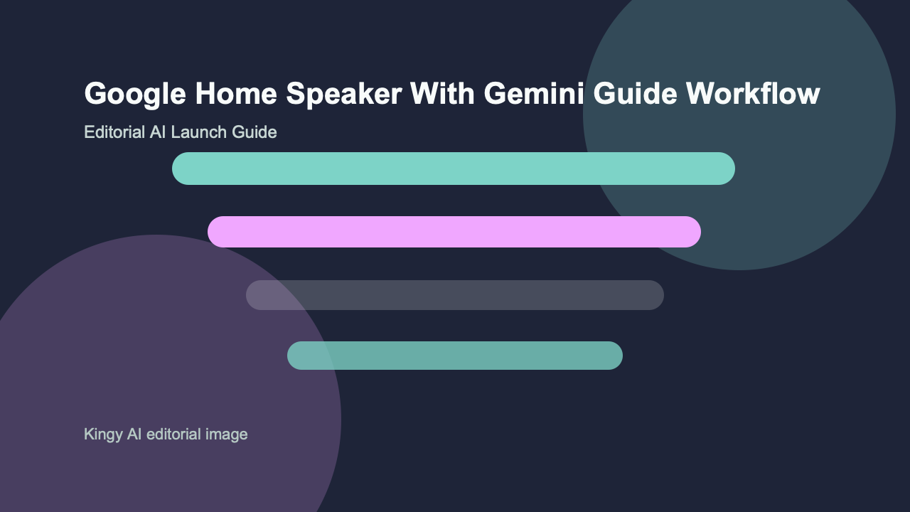 AI-generated editorial workflow image for Google Home Speaker with Gemini in the AI hardware category