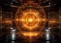 Cinematic solar-themed AI model core representing GPT-5.6 Sol without official OpenAI branding
