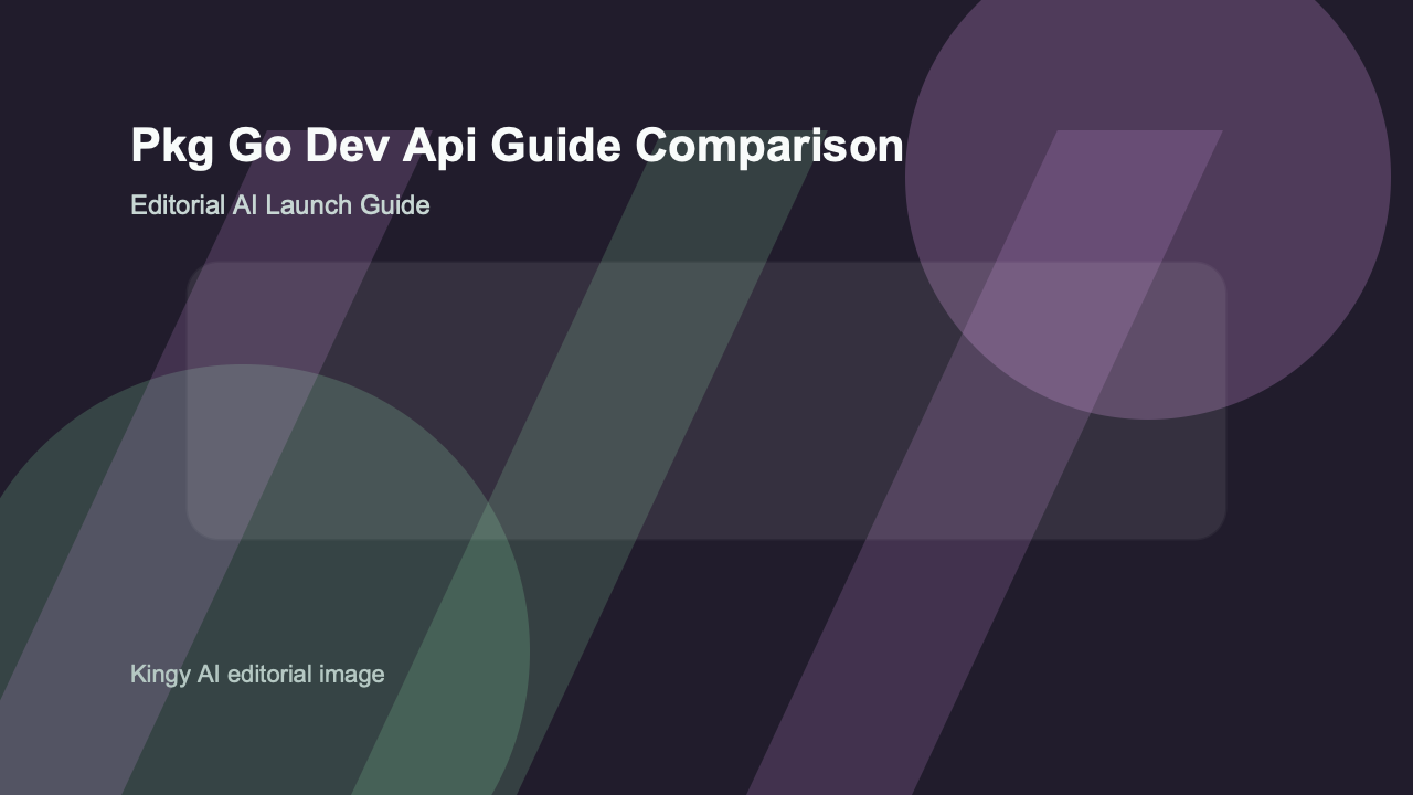 AI-generated editorial comparison image for pkg.go.dev API showing use cases, pricing, alternatives, and risks