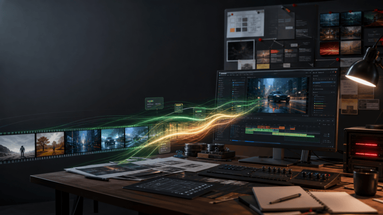 Editorial AI video production desk representing the reported Seedance 2.5 model launch and AI video model race