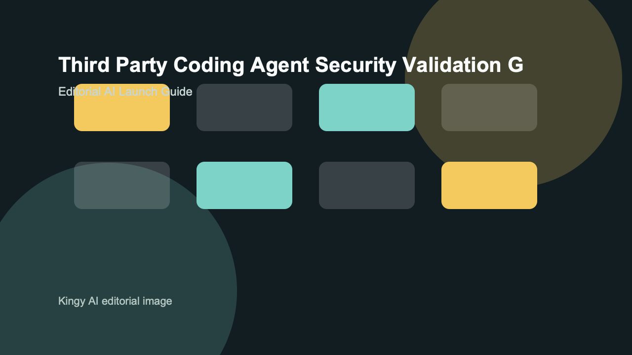 AI-generated editorial workflow image for Third-Party Coding Agent Security Validation in the AI coding tools category