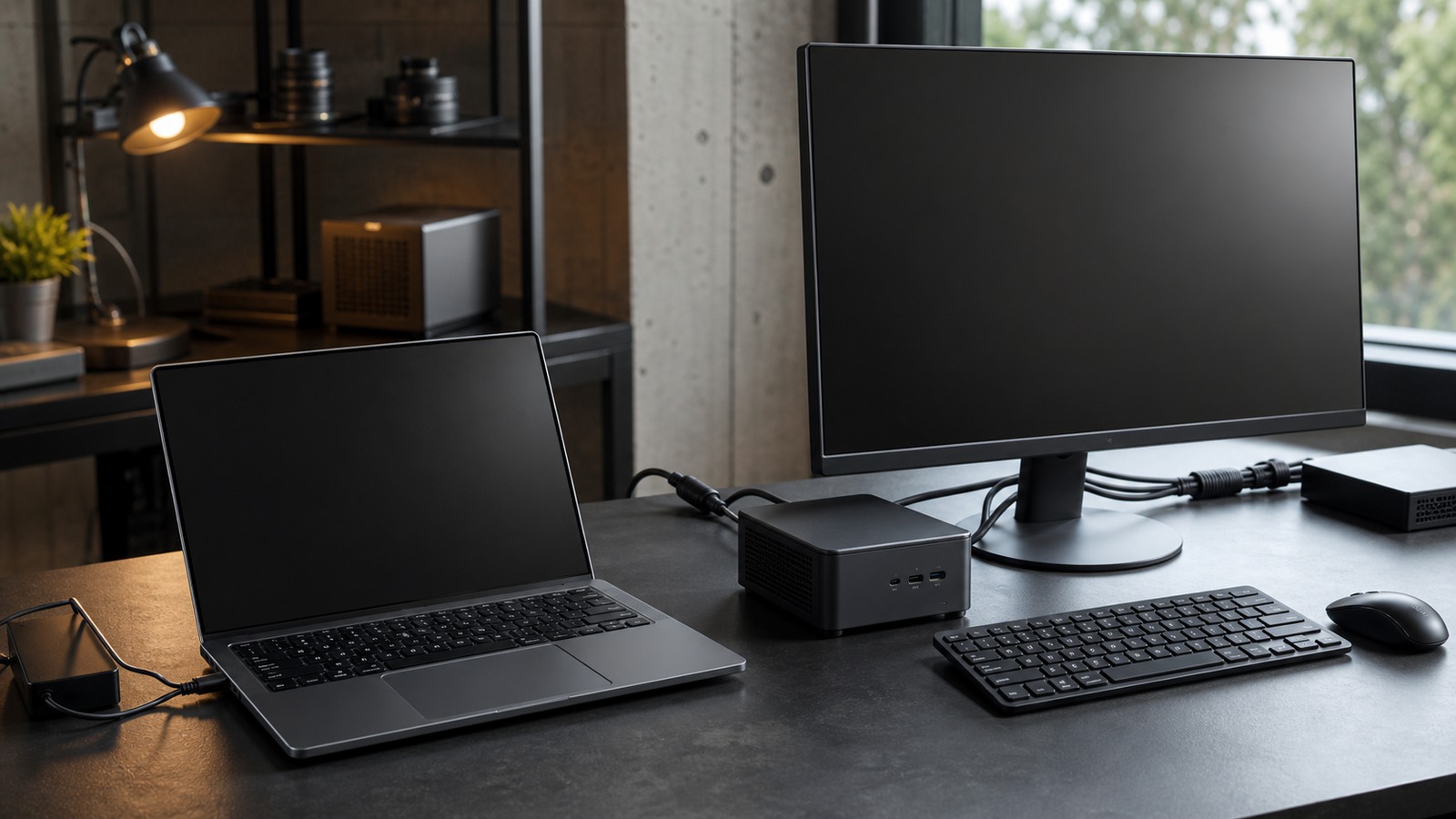 Unbranded AI laptop and compact mini PC compared on a practical local AI workstation