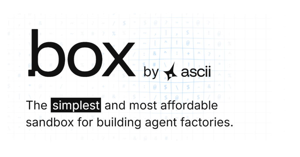 box by ASCII official image for persistent coding-agent virtual machines
