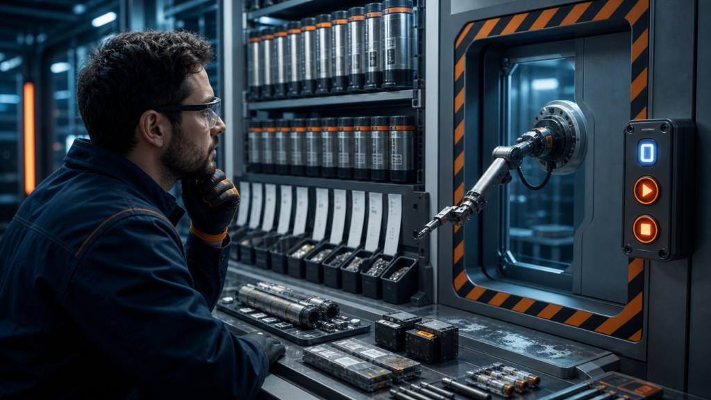 DevOps engineer inspects CI evidence through a controlled diagnostic gate
