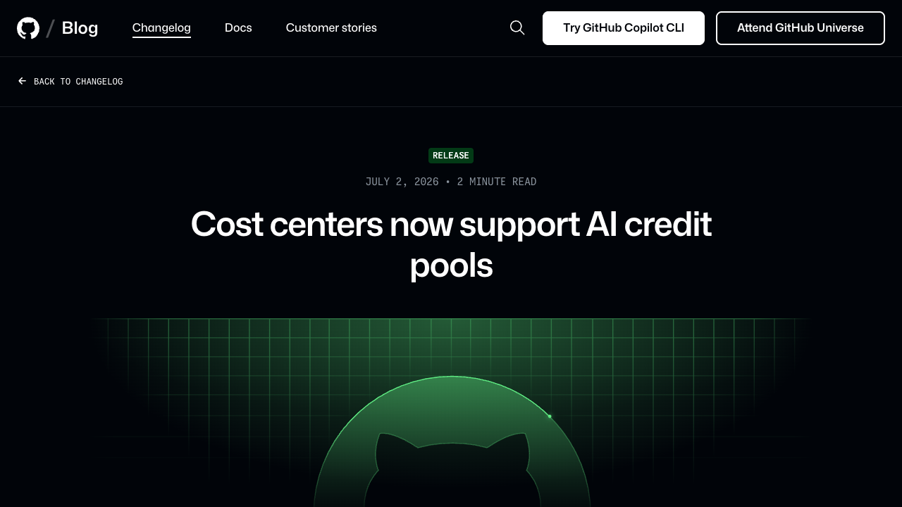 GitHub Copilot Cost Centers AI Credit Pools Launch Profile