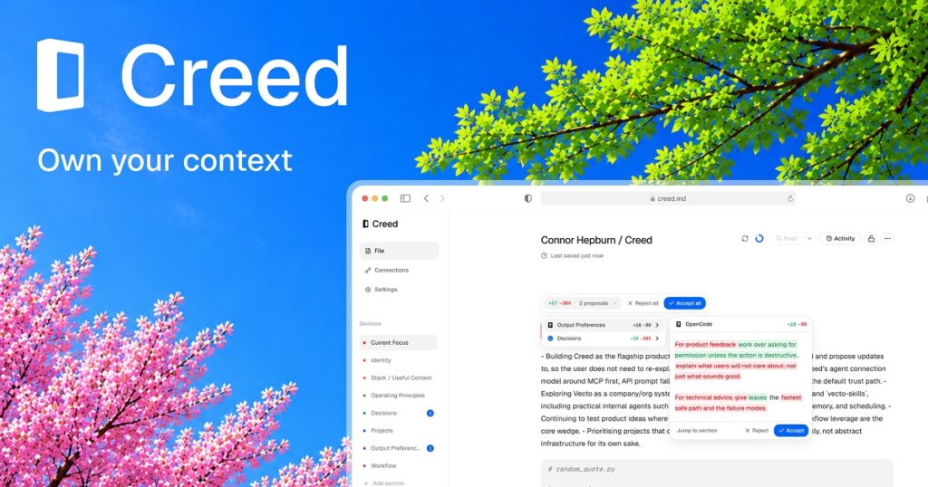 Creed official image for its portable Markdown context system