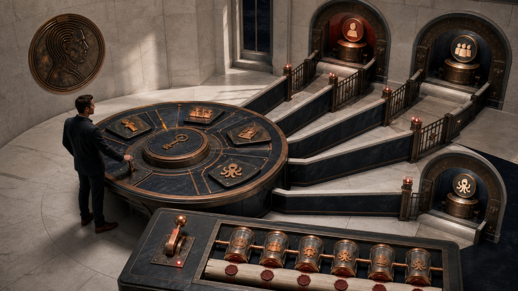 Security architect routes human, tenant, machine and agent credentials through guarded vaults