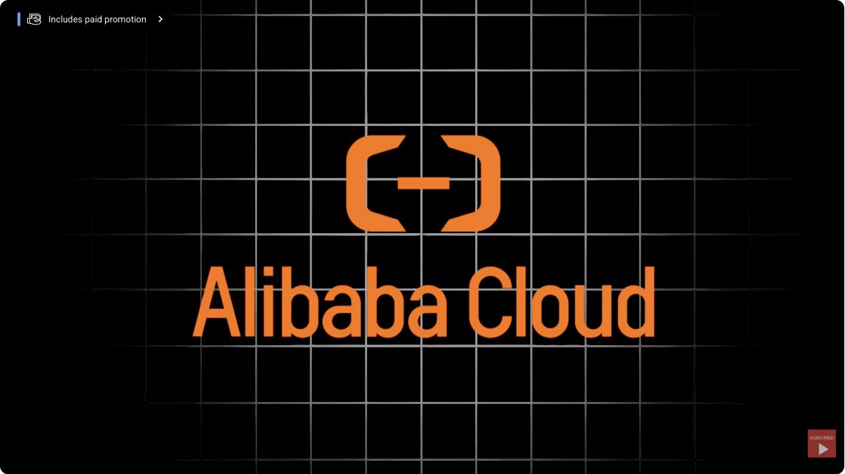 Alibaba Cloud brand frame from a Kingy AI public product video