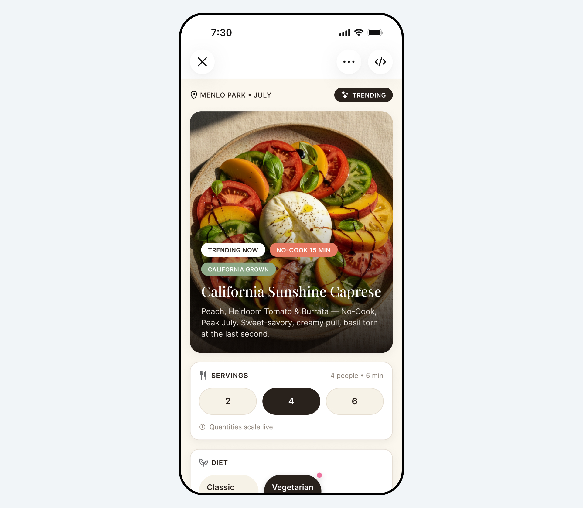 Official Meta AI mobile interface used in the recurring briefing announcement