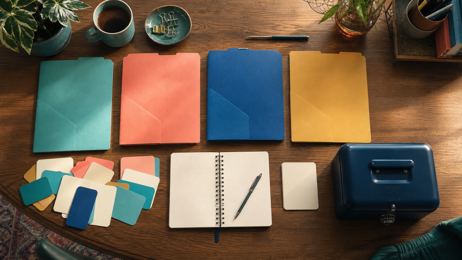 Safe AI practice kit with fictional data, folders, and a review notebook