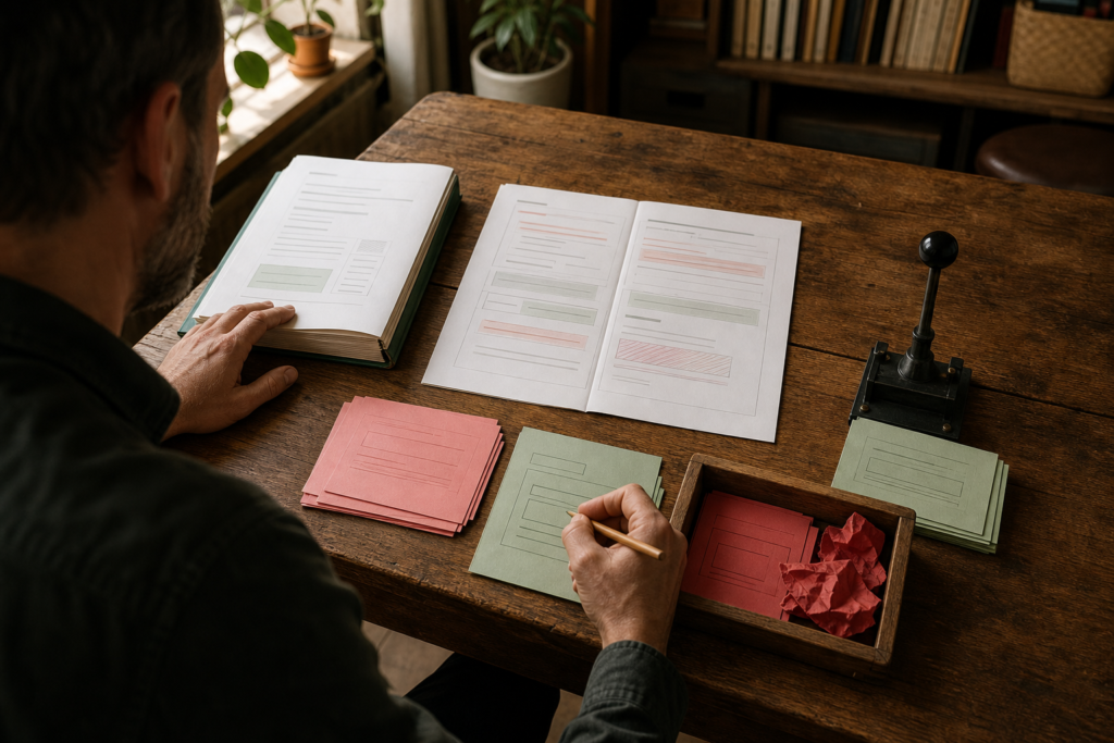 Maintainer edits, discards and approves abstract review drafts beside repository policy