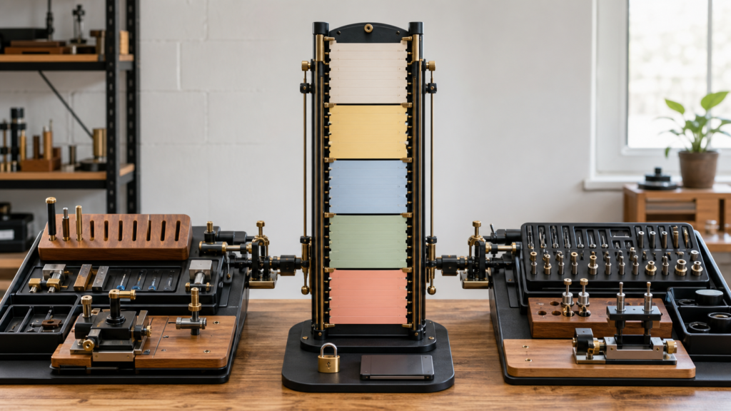 Two developer tool stations connect to one local physical context spine