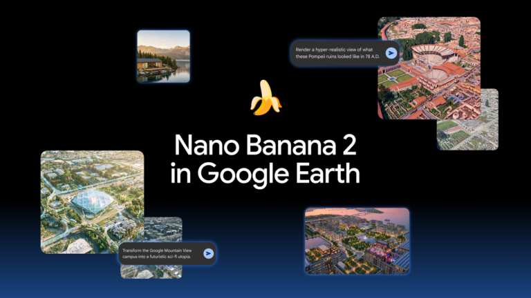 Official Google Earth image announcing Nano Banana image generation in Google Earth