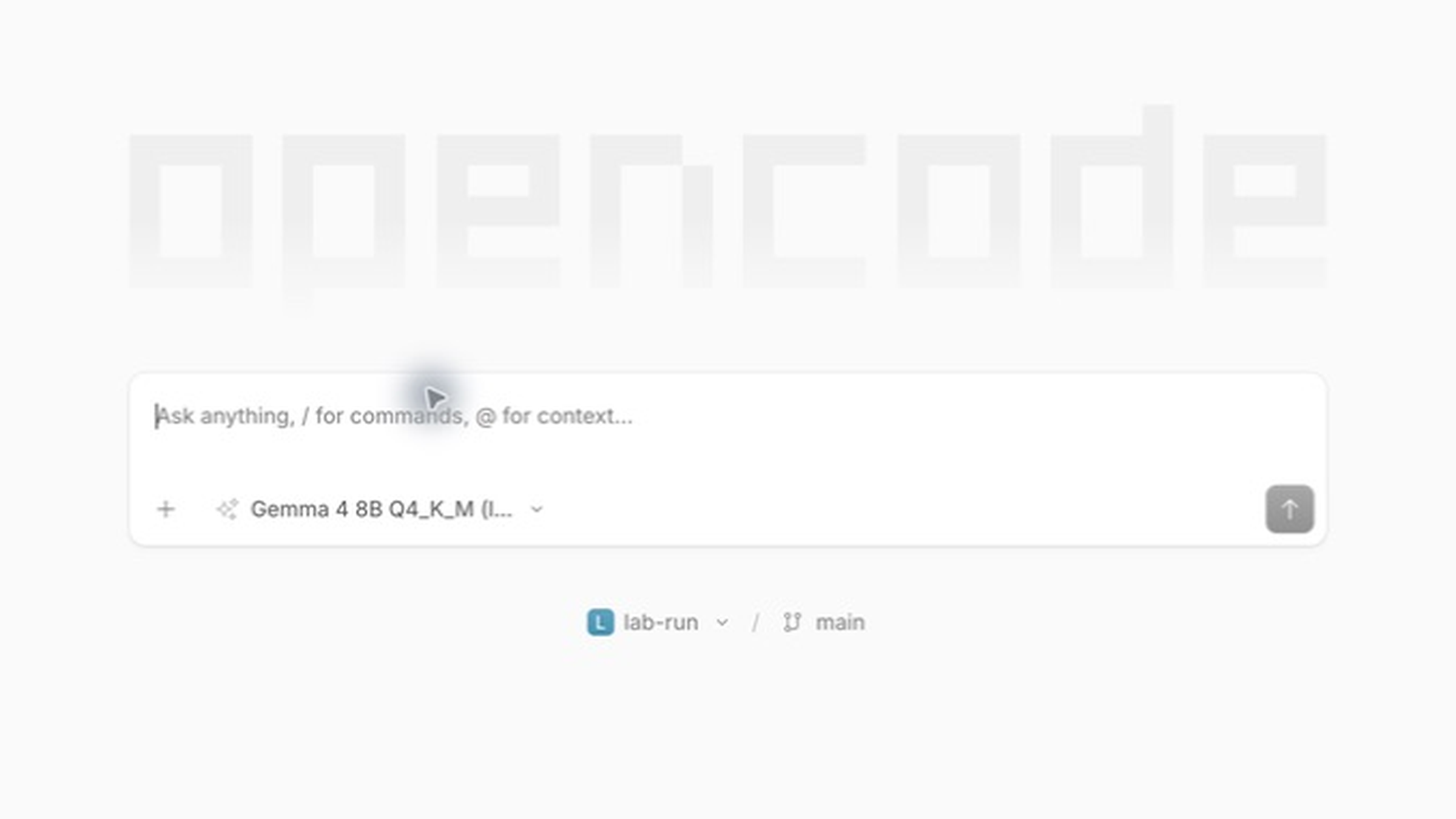OpenCode desktop with the local Ollama model selected