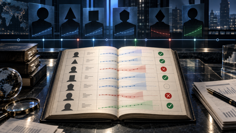 An open evidence ledger charts AI industry forecasts as correct, wrong or still pending