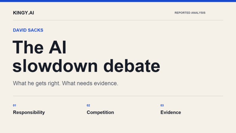 David Sacks and the AI slowdown debate: responsibility, competition, and evidence.