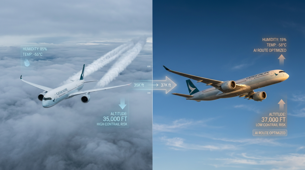 Google AI contrail avoidance trial