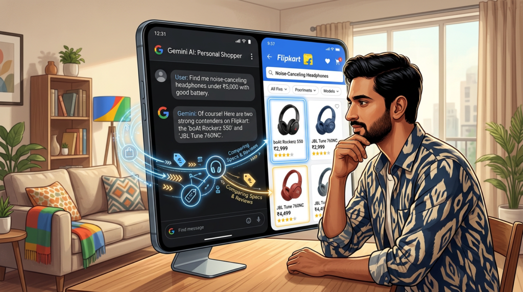 Google Flipkart Gemini shopping test