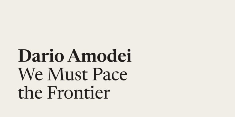Official artwork for Dario Amodei’s essay We Must Pace the Frontier