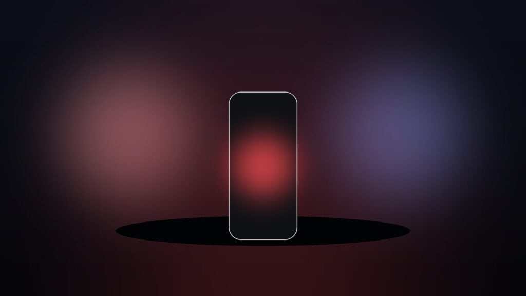 Illustration of a smartphone glowing in red tones for ChatGPT, Claude and Gemini plan prices in Canada