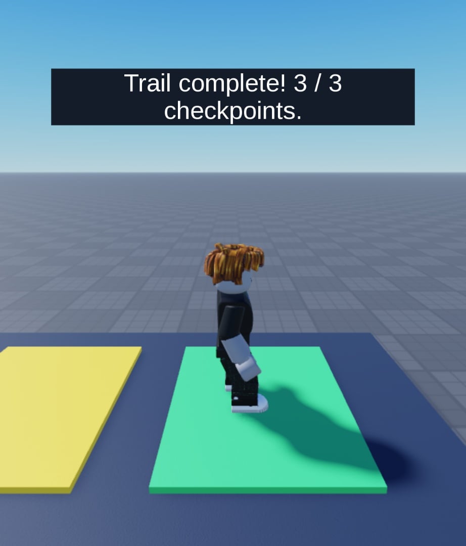 The completed checkpoint trail in the actual play session